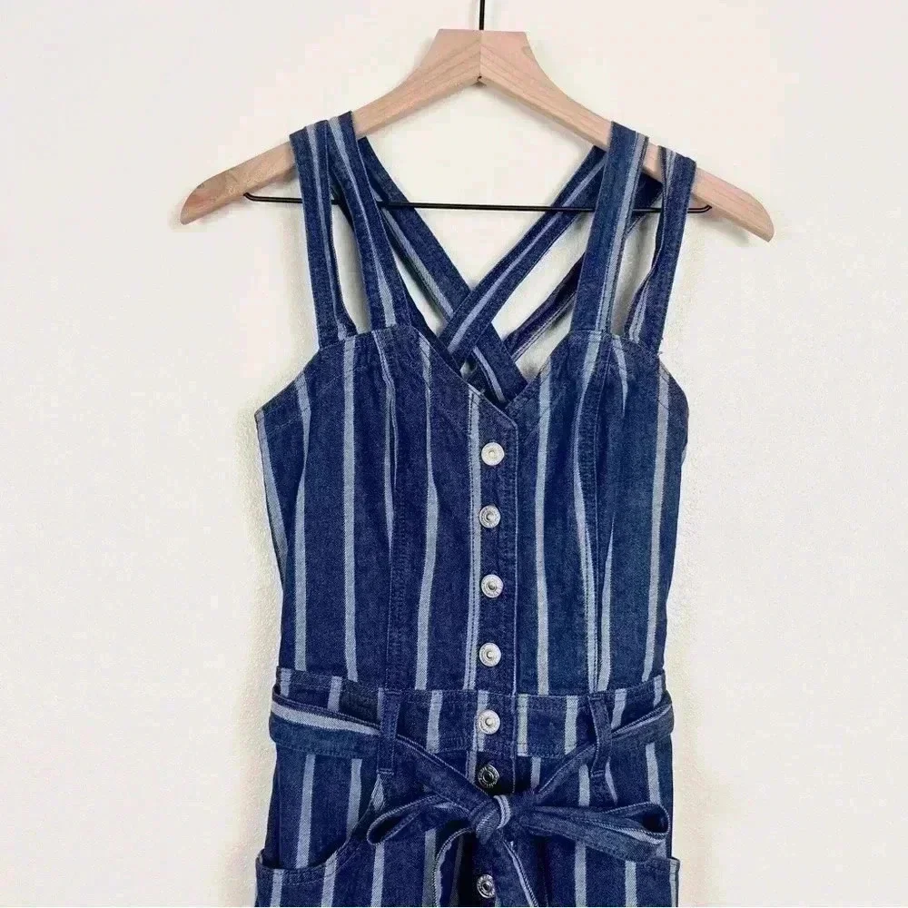 7 For All Mankind jumpsuit stripes